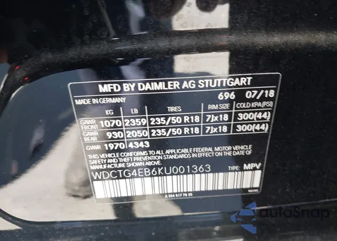 2019 Mercedes-Benz Gla 250 z USA, uszkodzony, nr VIN WDCTG4EB6KU001363